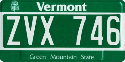 VT license plate ZVX746