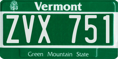 VT license plate ZVX751