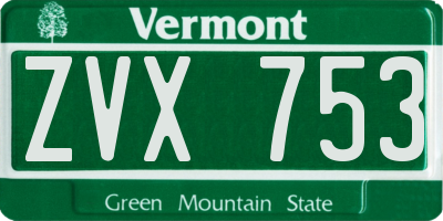 VT license plate ZVX753