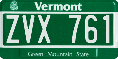 VT license plate ZVX761