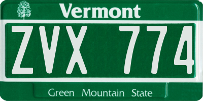 VT license plate ZVX774