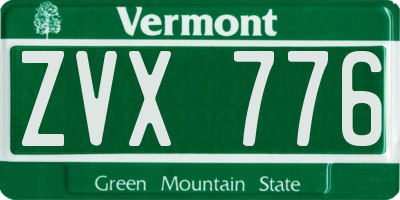 VT license plate ZVX776