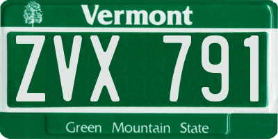 VT license plate ZVX791