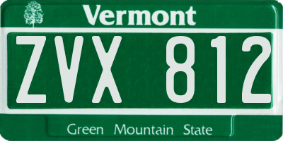 VT license plate ZVX812