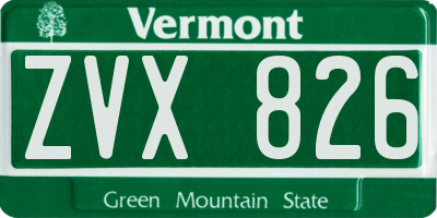 VT license plate ZVX826