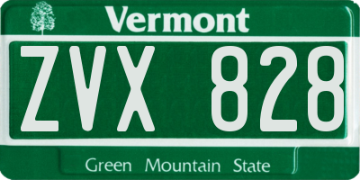 VT license plate ZVX828