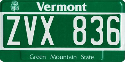 VT license plate ZVX836