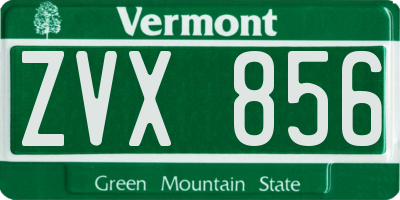 VT license plate ZVX856