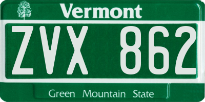 VT license plate ZVX862