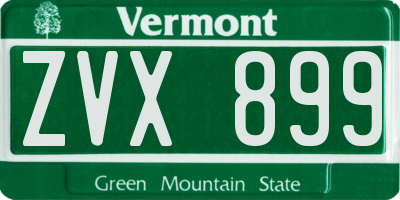 VT license plate ZVX899