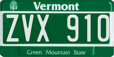 VT license plate ZVX910