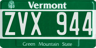 VT license plate ZVX944