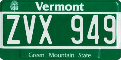 VT license plate ZVX949