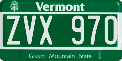 VT license plate ZVX970
