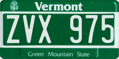 VT license plate ZVX975