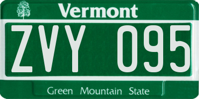 VT license plate ZVY095