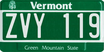 VT license plate ZVY119