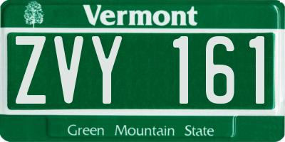 VT license plate ZVY161