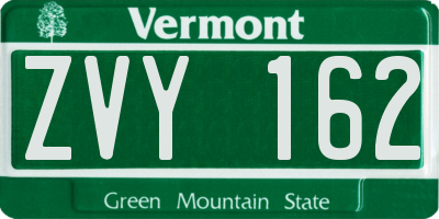 VT license plate ZVY162