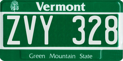 VT license plate ZVY328