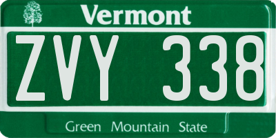 VT license plate ZVY338