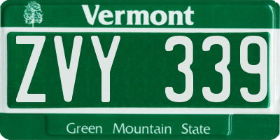 VT license plate ZVY339