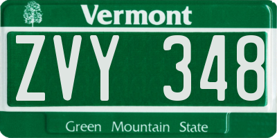 VT license plate ZVY348