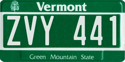 VT license plate ZVY441