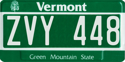 VT license plate ZVY448