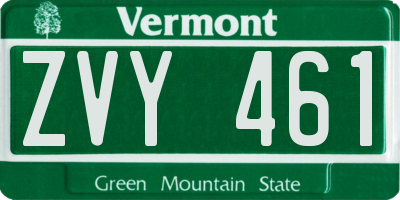 VT license plate ZVY461