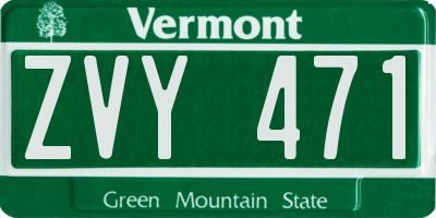 VT license plate ZVY471