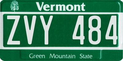 VT license plate ZVY484