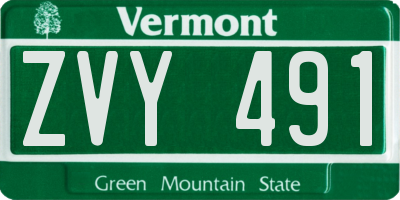 VT license plate ZVY491