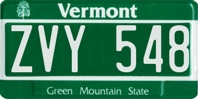 VT license plate ZVY548
