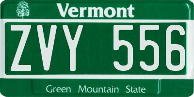 VT license plate ZVY556