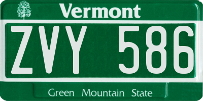 VT license plate ZVY586