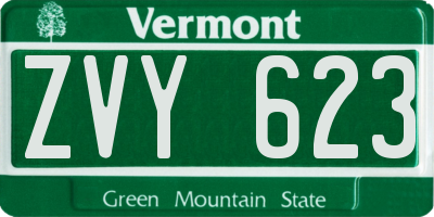 VT license plate ZVY623
