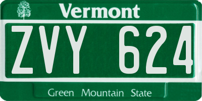 VT license plate ZVY624