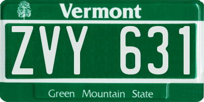 VT license plate ZVY631
