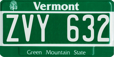 VT license plate ZVY632