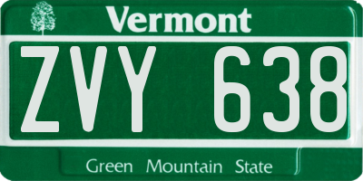 VT license plate ZVY638