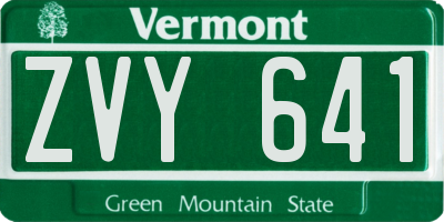 VT license plate ZVY641