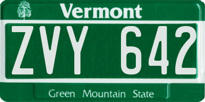 VT license plate ZVY642