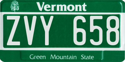 VT license plate ZVY658