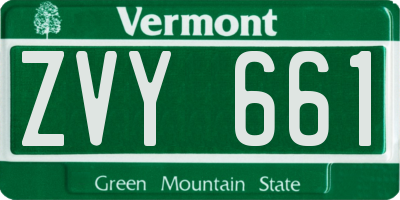 VT license plate ZVY661