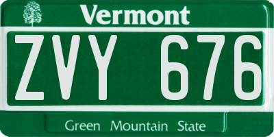 VT license plate ZVY676