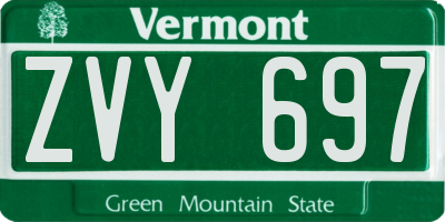 VT license plate ZVY697
