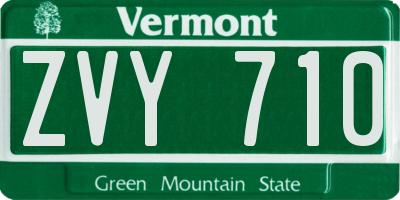 VT license plate ZVY710