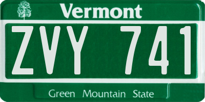 VT license plate ZVY741