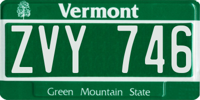VT license plate ZVY746